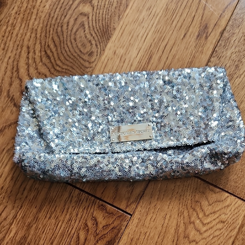 Victoria's Secret Silver Sequin Clutch